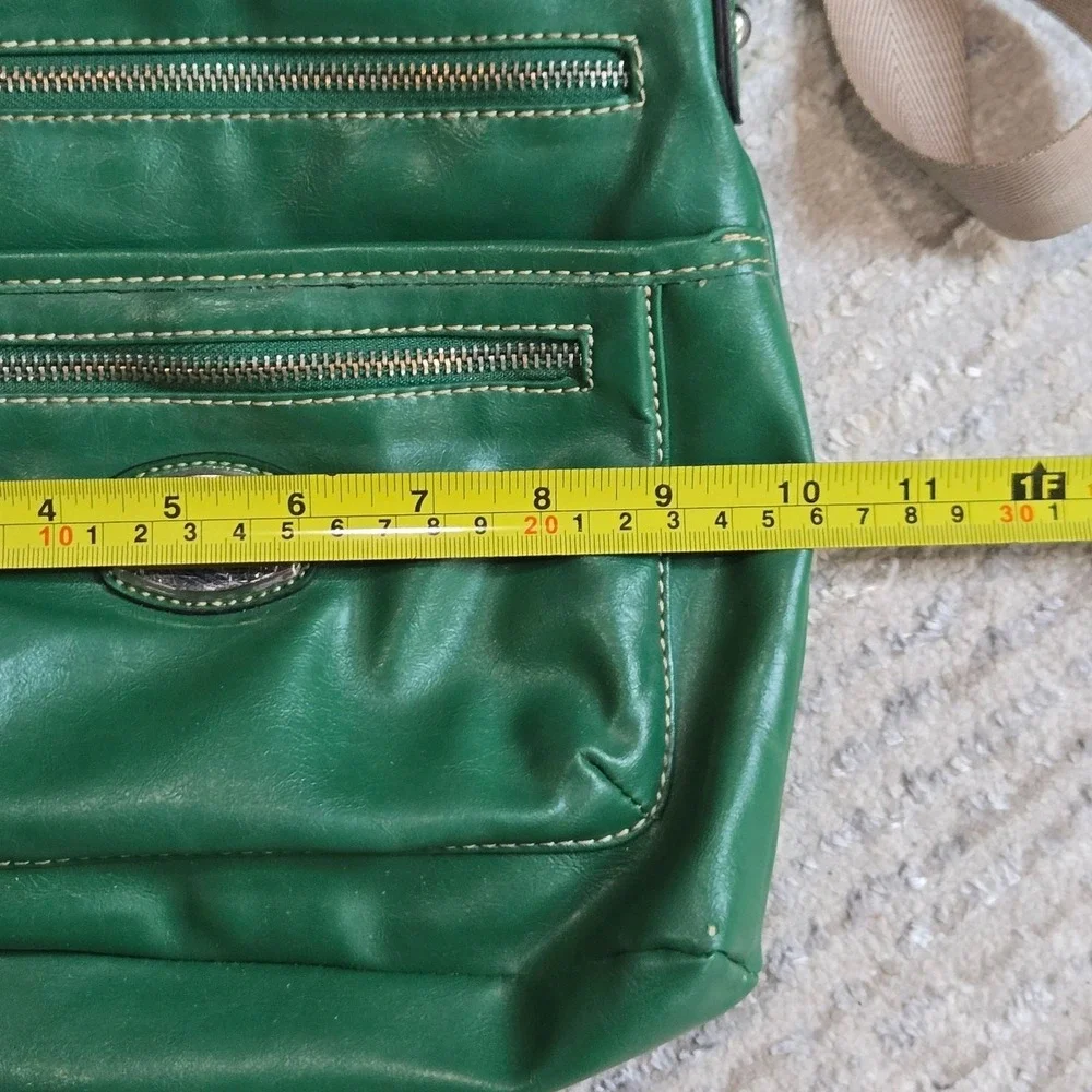 Franco Sarto Kelly Green Shoulder Sling Satchel Bag Purse Y2K Twee